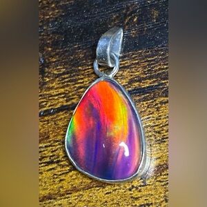 SOLD!  14.60 carat Aurora Opal set in 925 Sterling Silver